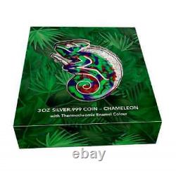 2023 BARBADOS $5 CAMELEON 3oz. 999 Pure Silver Heat Activated Thermochromic Coin