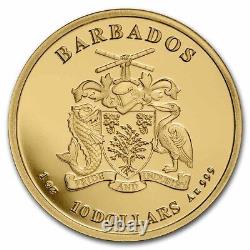 2023 Barbados 1 oz Gold Caribbean Octopus BU