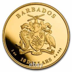 2023 Barbados 1 oz Gold Caribbean Pelican BU