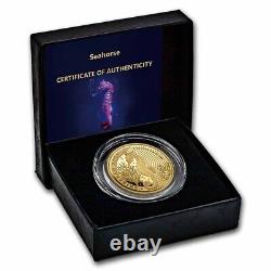 2023 Barbados 1 oz Gold Caribbean Seahorse BU