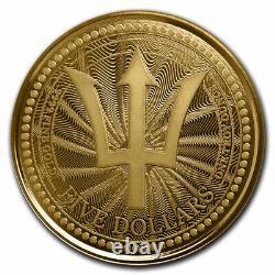 2023 Barbados 1 oz Gold Trident BU