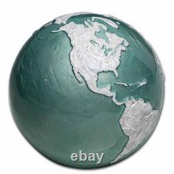 2023 Barbados 3 oz Silver Blue Marble Frozen Earth