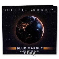 2023 Barbados 3 oz Silver Blue Marble Glow in the Dark Earth II SKU#282602