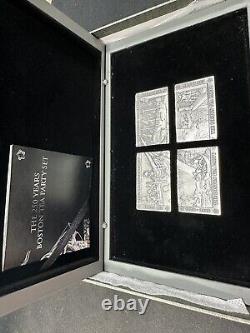 2023 Barbados 4 oz Silver Boston Tea Party 4-Coin Antique Set