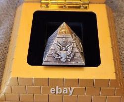 2023 Barbados $5 5oz Silver Eye of Providence Pyramid withGold Gilding & OGP/COA