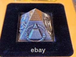 2023 Barbados $5 5oz Silver Eye of Providence Pyramid withGold Gilding & OGP/COA