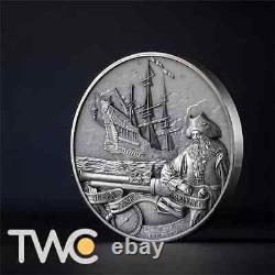 2023 Barbados $5 Queen Anne's Revenge Captains of Fortune 2 oz. 999 Silver Coin