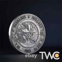 2023 Barbados $5 Queen Anne's Revenge Captains of Fortune 2 oz. 999 Silver Coin