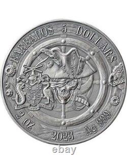 2023 Barbados $5 Queen Anne's Revenge Captains of Fortune 2 oz Silver Coin