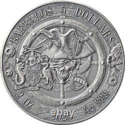 2023 Barbados $5 Queen Anne's Revenge Captains of Fortune 2 oz Silver Coin