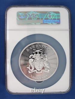 2023 Barbados 5oz Silver Proof $5 coin Northern Lights NGC PL70 with COA