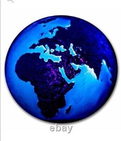 2023 Barbados Blue Marble Glow in the Dark Enamel 3oz Silver Spherical Coin