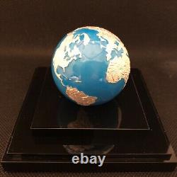 2023 Barbados Blue Marble Spherical Glow In The Dark 3oz. Silver coin