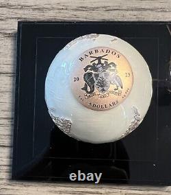 2023 Barbados Bright Marble 3oz Silver Spherical Coin