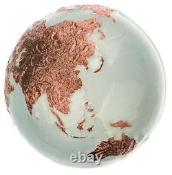 2023 Barbados Bright White Translucent Rose Gold Marble Earth 3oz Silver Coin