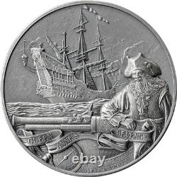 2023 Barbados Captain's of Fortune Queen Anne's Revenge 2 oz Silver Coin