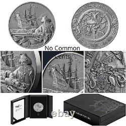 2023 Barbados Captain's of Fortune Queen Anne's Revenge Coin 2 oz Silver box/coa