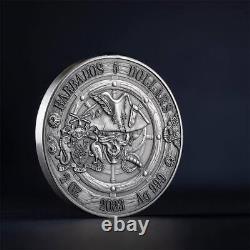 2023 Barbados Captains of Fortune Queen Anne's Revenge 2oz. 999 Silver Coin