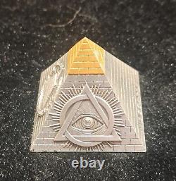 2023 Barbados Eye Of Providence 5 Oz Pyrimid With Gold Gilding