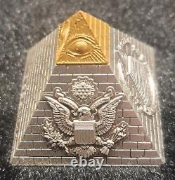 2023 Barbados Eye Of Providence 5 Oz Pyrimid With Gold Gilding