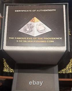 2023 Barbados Eye Of Providence 5 Oz Pyrimid With Gold Gilding