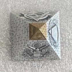 2023 Barbados Eye of Providence Pyramid Shape 5oz. 999 Silver Antiqued Coin