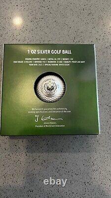 2023 Barbados Golf Ball Spherical 1 Oz Silver Icon Mint