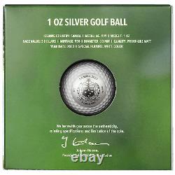 2023 Barbados Golf Ball Spherical 1 Oz Silver Icon Mint