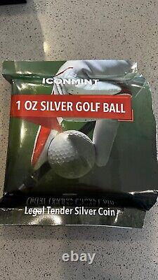 2023 Barbados Golf Ball Spherical 1 Oz Silver Icon Mint