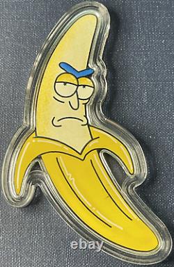 2024 1 Oz Silver Barbados Banana Rick Colorized Coin Adult Swim WB Rick & Morty