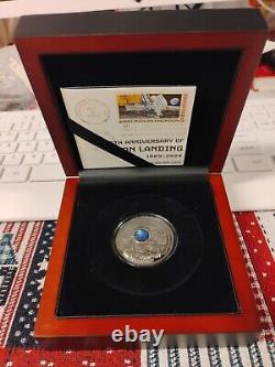 2024 55th Anniversary of MOON LANDING 1 Ounce Black Proof Silver Coin LOT#708