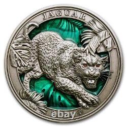 2024 Barbados 3 oz Silver Colors of Wildlife Jaguar