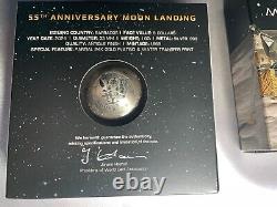 2024 Barbados 55th Anv Moon Landing 1oz Silver Antiqued Spherical Coin