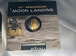 2024 Barbados 55th Anv Moon Landing 1oz Silver Antiqued Spherical Coin