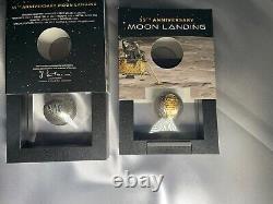 2024 Barbados 55th Anv Moon Landing 1oz Silver Antiqued Spherical Coin