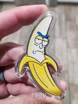 2024 Barbados Adult Swim Rick and Morty Banana Rick 1 oz Silver Colorized Coin