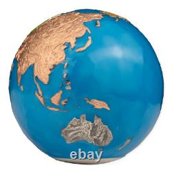 2024 Barbados Blue Marble 5 oz Silver Glow in the Dark Colorized Spherical Coin