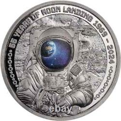 2024 Barbados First Man on the Moon Black Proof 1 oz Silver Coin