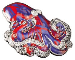 2024 Barbados The Octopus Shaped 3 oz Silver Coin 1499 Mintage