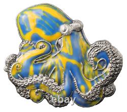 2024 Barbados The Octopus Shaped 3 oz Silver Coin 1499 Mintage