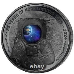 2024 FIRST MAN ON THE MOON 1 oz Silver Proof Coin Black Finish -UHR