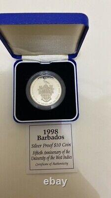 BARBADOS $ 10 Commemorative Coin -SILVER - 5 Year of University 1998