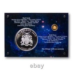 BARBADOS 2019'50 Years of Moon Landing' 1/2g Gold & 1oz. Silver Proof Coin Set