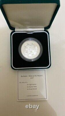 BARBADOS $ 5 Commemorative Coin SILVER The Home of the Masters 3 W's 2007