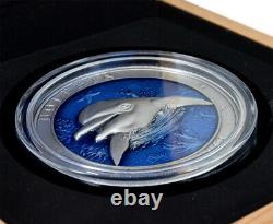 BARBADOS 5 Dollars 2019 3 oz Silver Antique'Underwater World Dolphin' Mtg. 999