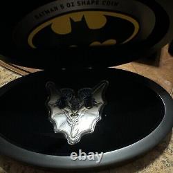 BATMAN 5 Oz Shaped. 999 Silver Coin Barbados Limited Mintage