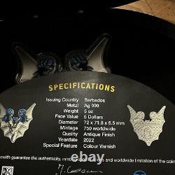 BATMAN 5 Oz Shaped. 999 Silver Coin Barbados Limited Mintage