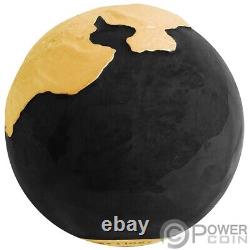 BLACK PANGEA BLUE MARBLE Gilded Spherical 3 Oz Silver Coin 5$ Barbados 2022