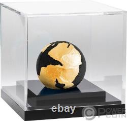 BLACK PANGEA BLUE MARBLE Gilded Spherical 3 Oz Silver Coin 5$ Barbados 2022