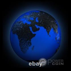 BLUE MARBLE Glow in the Dark 3 Oz Silver Coin 5$ Barbados 2023